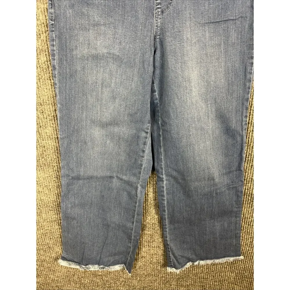 Belle By Kim Gravel Tall TripleLuxe Denim Mariner Crop Pants Medium Wash Sz 10 T - Picture 5 of 9